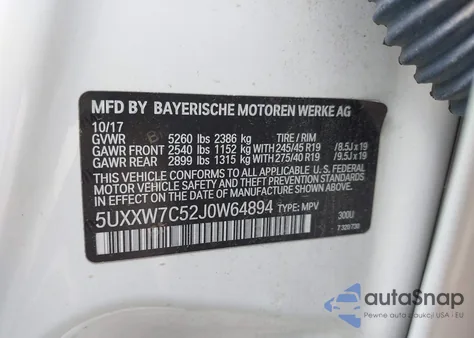 2018 BMW X4 M40I z USA, uszkodzony, nr VIN 5UXXW7C52J0W64894